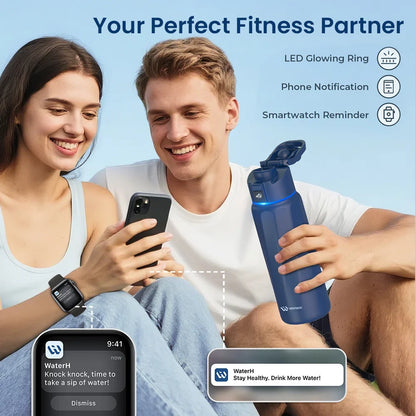 Stay Hydrated in Style: The WaterH Boost Smart Water Bottle - 32 Oz with App Tracking & Insulation