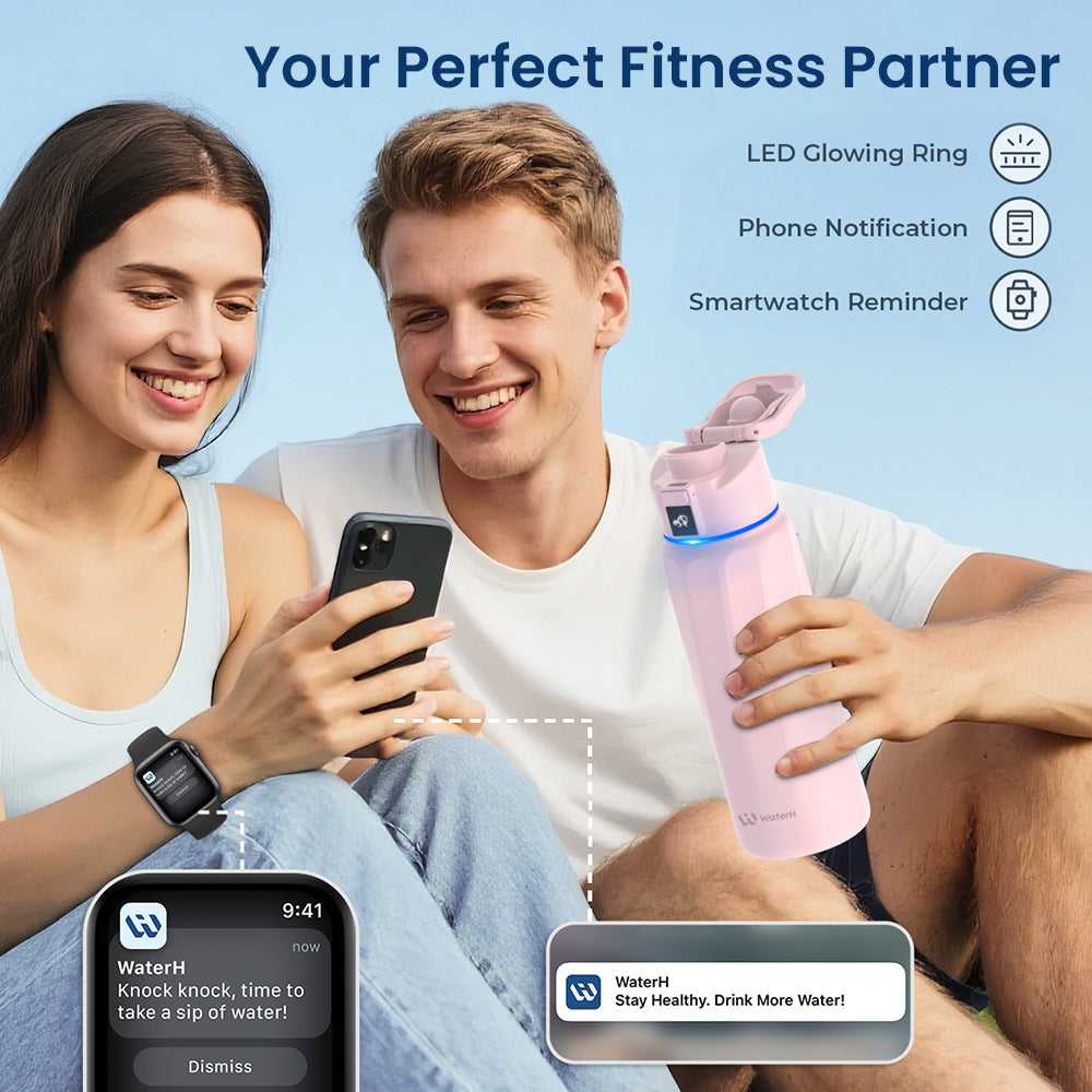 Stay Hydrated in Style: The WaterH Boost Smart Water Bottle - 32 Oz with App Tracking & Insulation