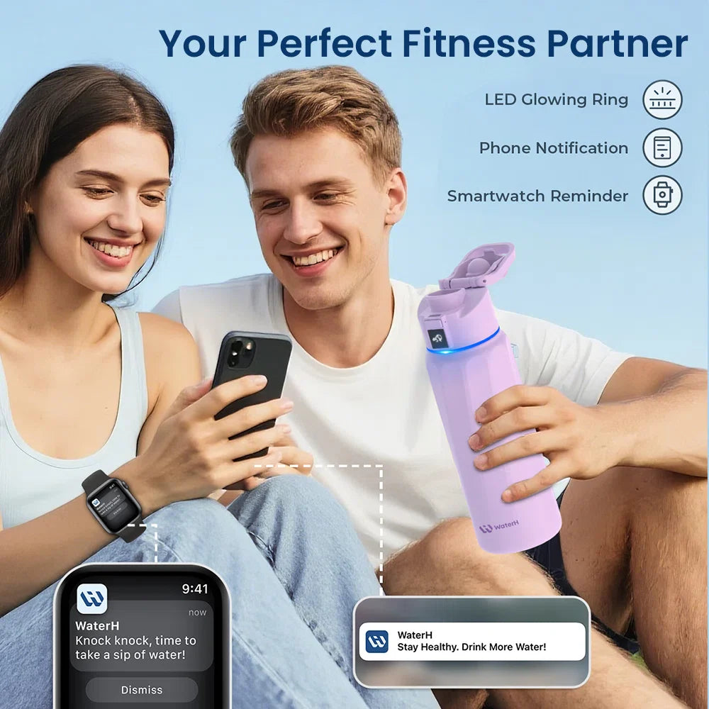 Stay Hydrated in Style: The WaterH Boost Smart Water Bottle - 32 Oz with App Tracking & Insulation