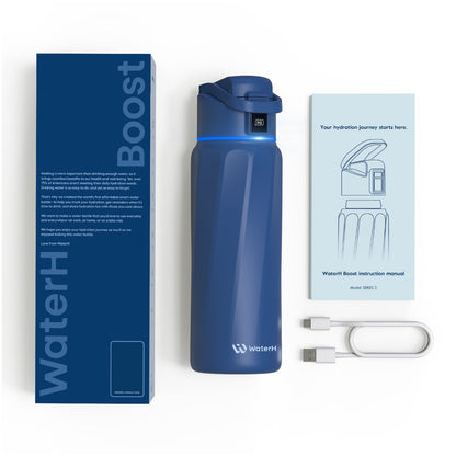 Stay Hydrated in Style: The WaterH Boost Smart Water Bottle - 32 Oz with App Tracking & Insulation