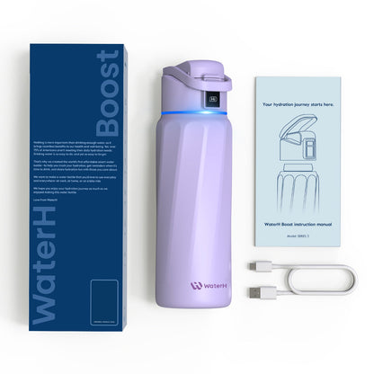 Stay Hydrated in Style: The WaterH Boost Smart Water Bottle - 32 Oz with App Tracking & Insulation